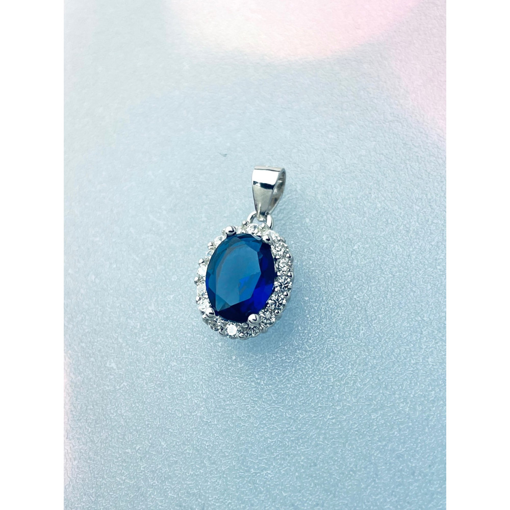 Oval 925 Silber Damen Medaillon Anhänger mit Zirkonia