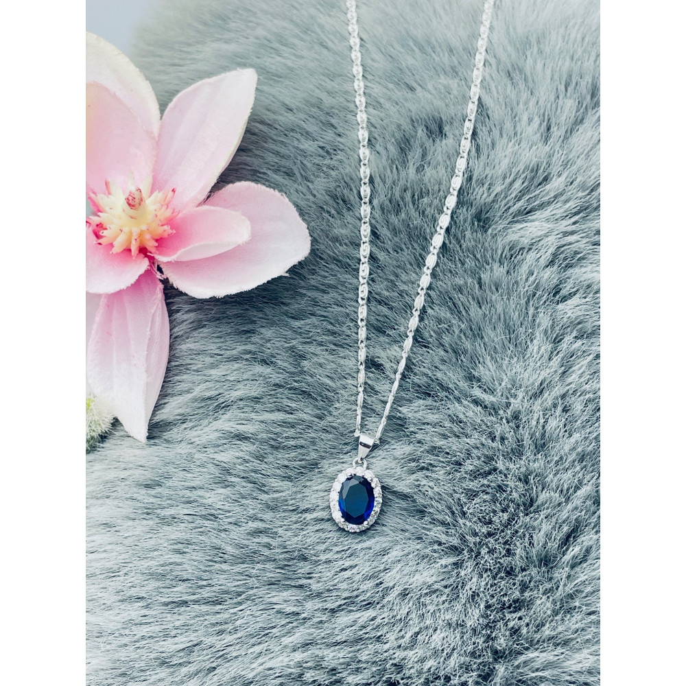 Oval 925 Silber Damen Medaillon Anhänger mit Zirkonia