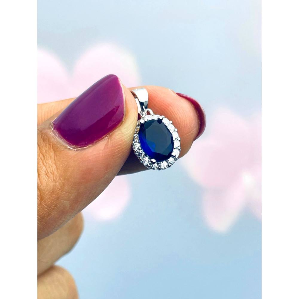 Oval 925 Silber Damen Medaillon Anhänger mit Zirkonia