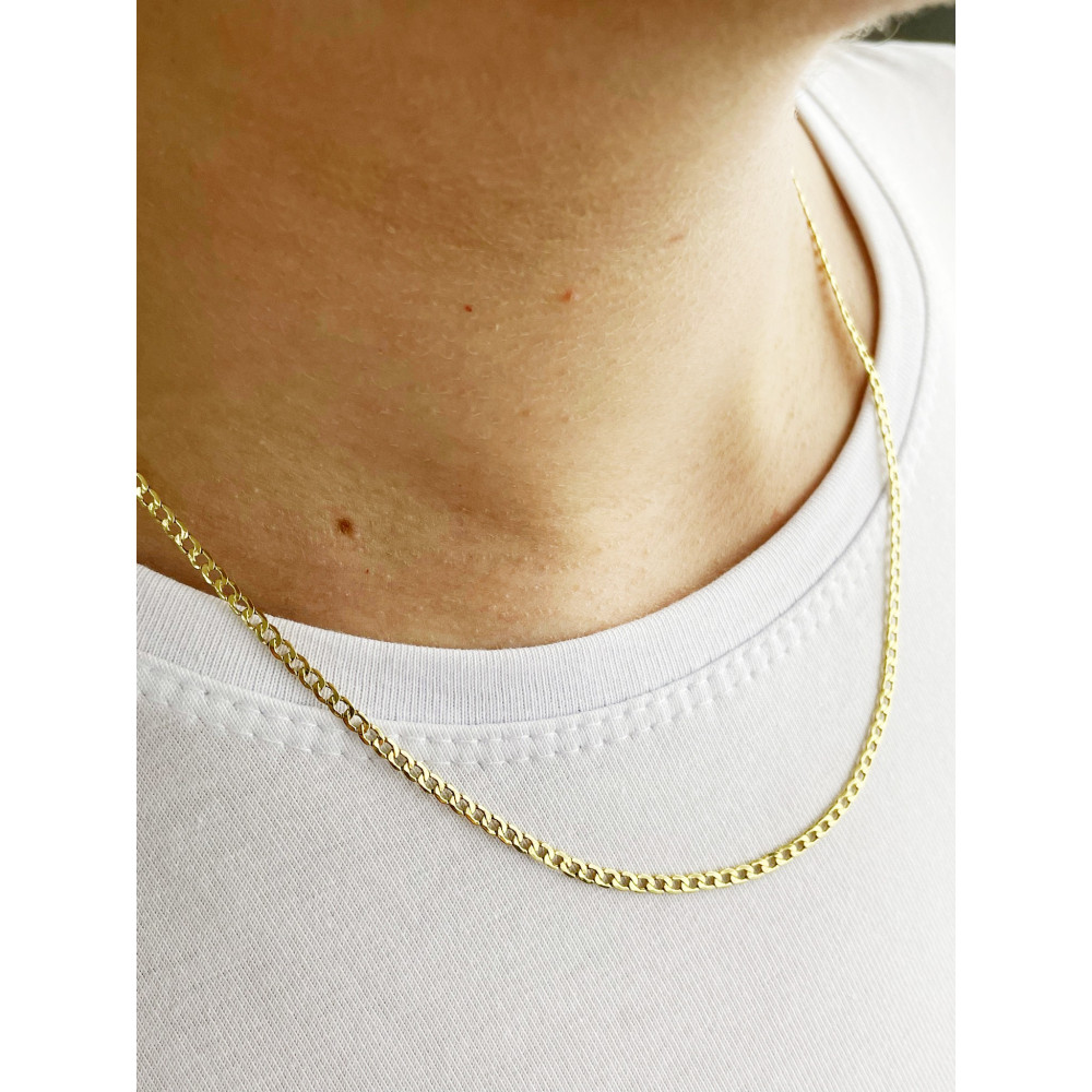 Goldkette Panzerkette Halskette Collier Cuban 585 Gelbgold