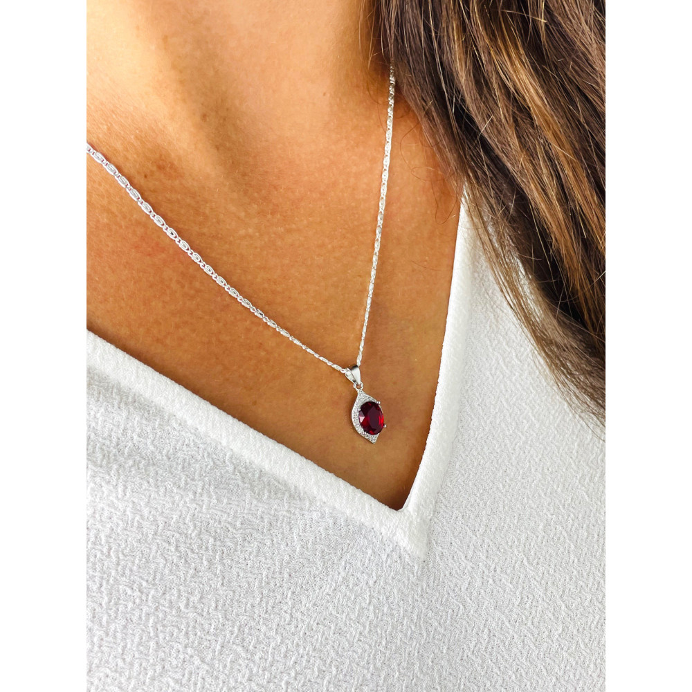 Oval 925 Silber Damen Medaillon Anhänger mit Zirkonia