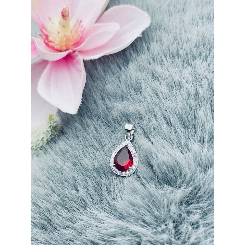 Träne 925 Silber Damen Medaillon Anhänger mit Zirkonia