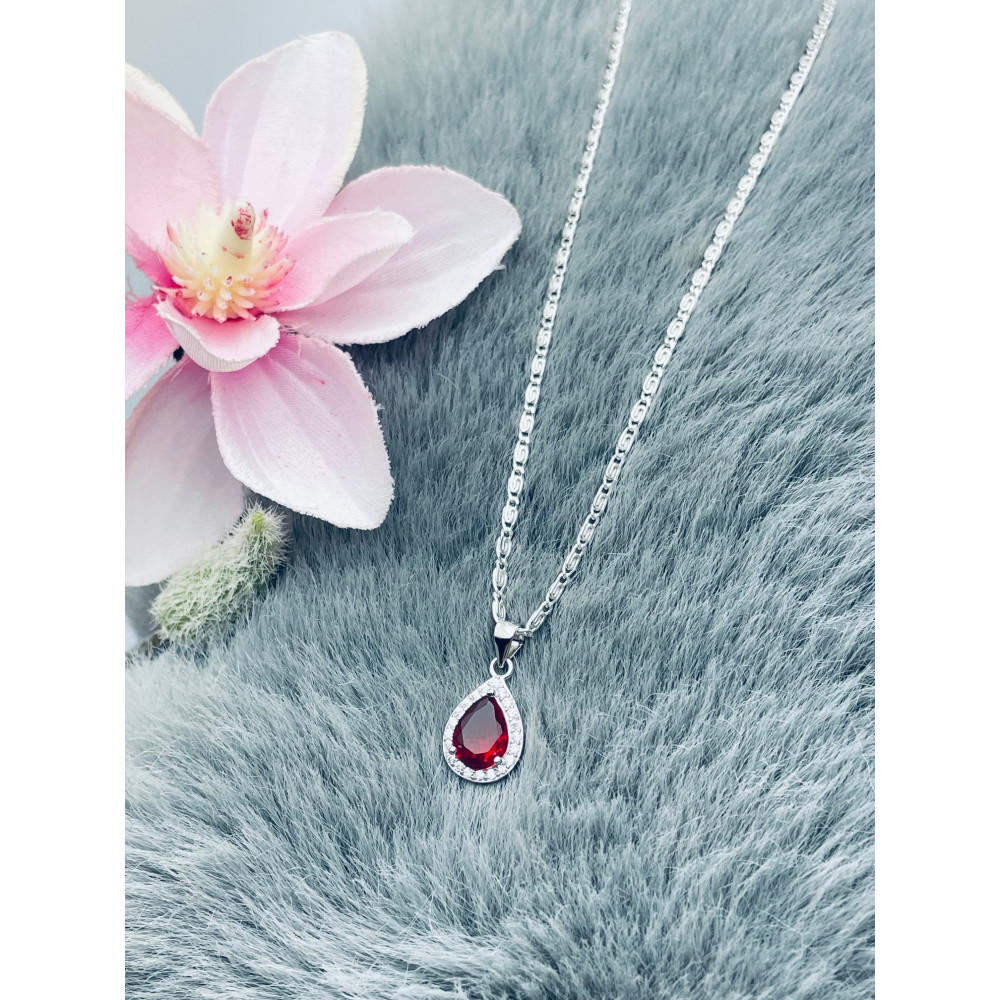 Träne 925 Silber Damen Medaillon Anhänger mit Zirkonia