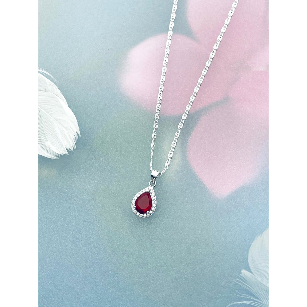 Träne 925 Silber Damen Medaillon Anhänger mit Zirkonia