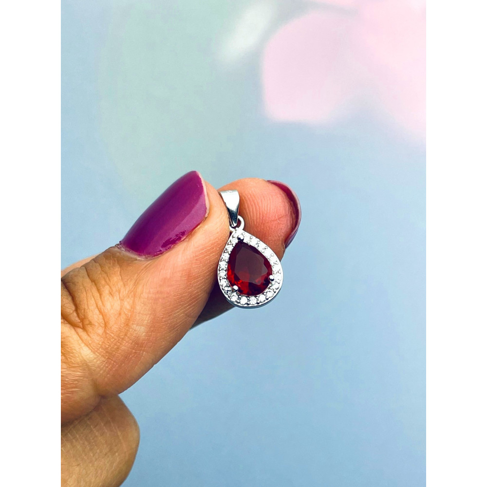 Träne 925 Silber Damen Medaillon Anhänger mit Zirkonia