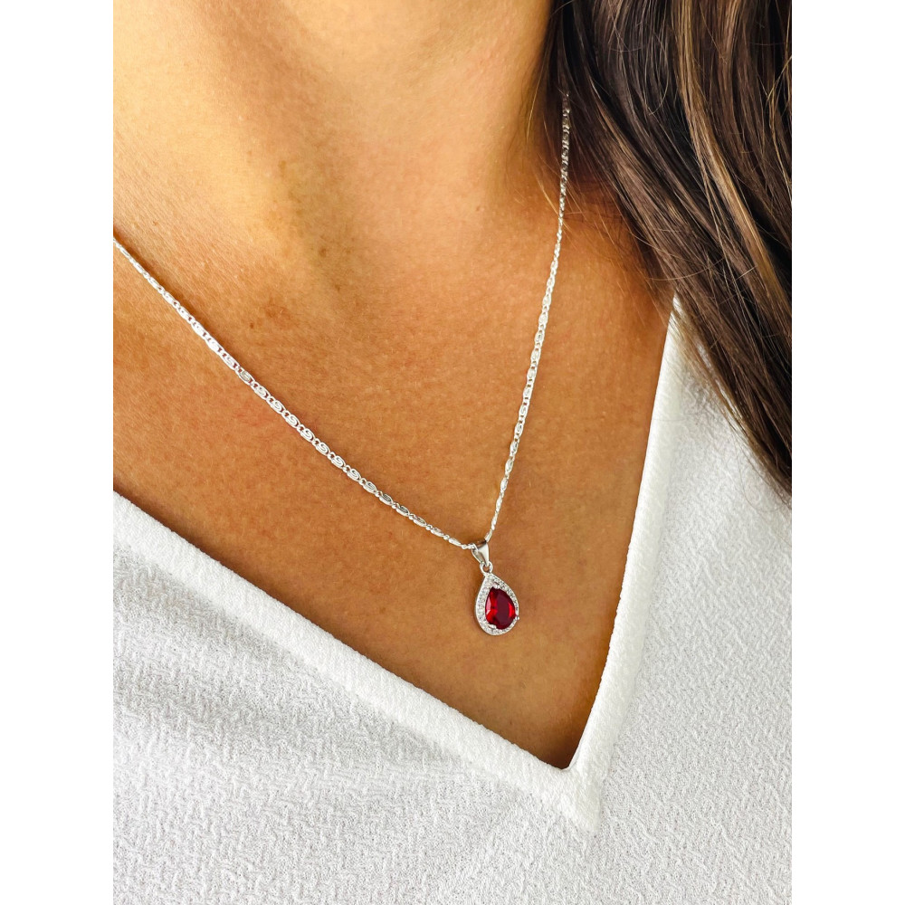 Träne 925 Silber Damen Medaillon Anhänger mit Zirkonia