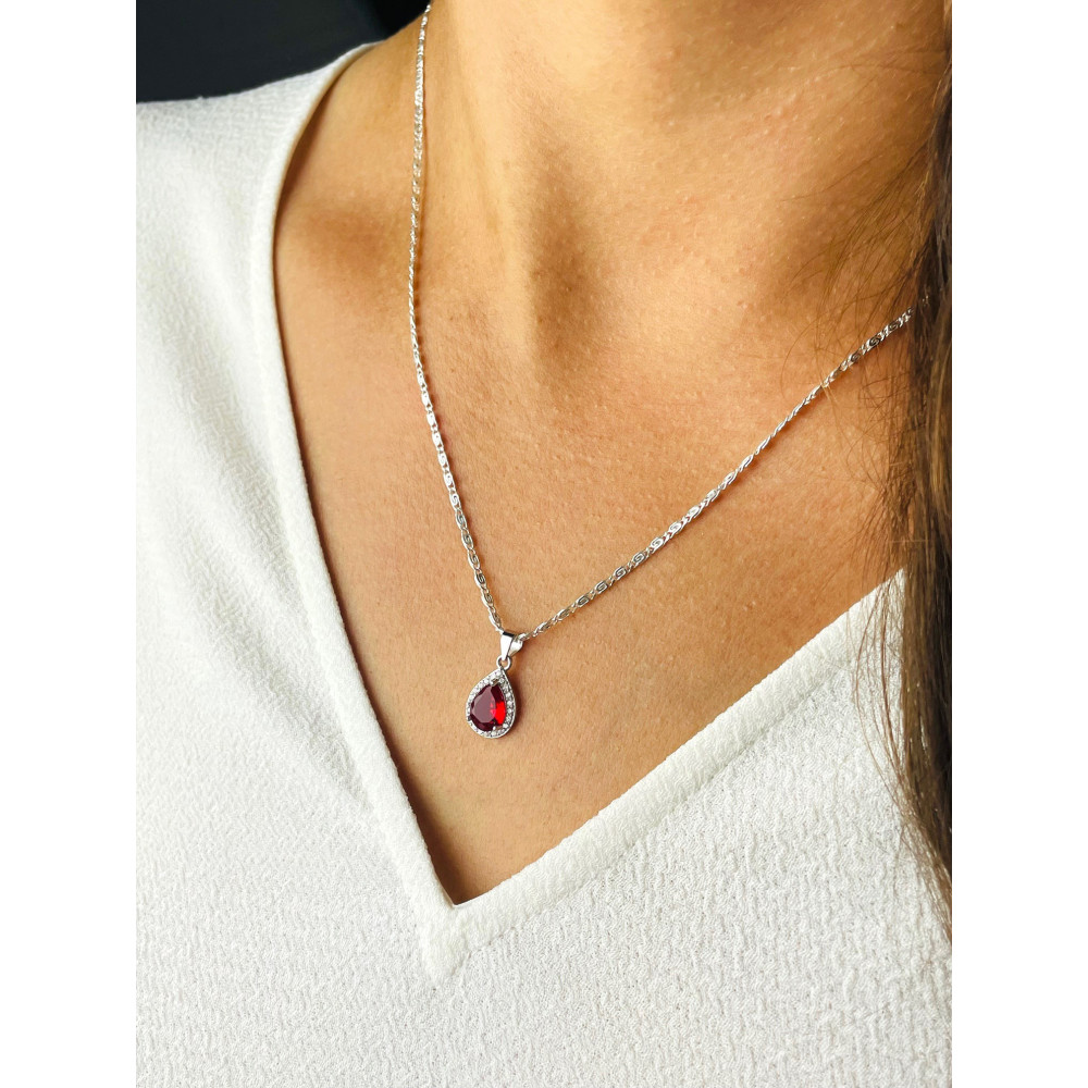 Träne 925 Silber Damen Medaillon Anhänger mit Zirkonia