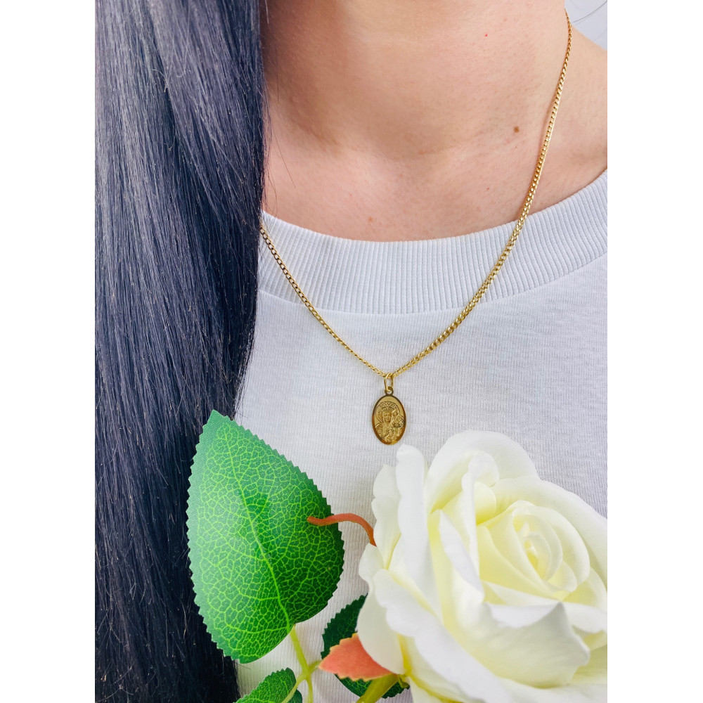 Złoty Medalik Zawieszka Matka Boska Częstochowska