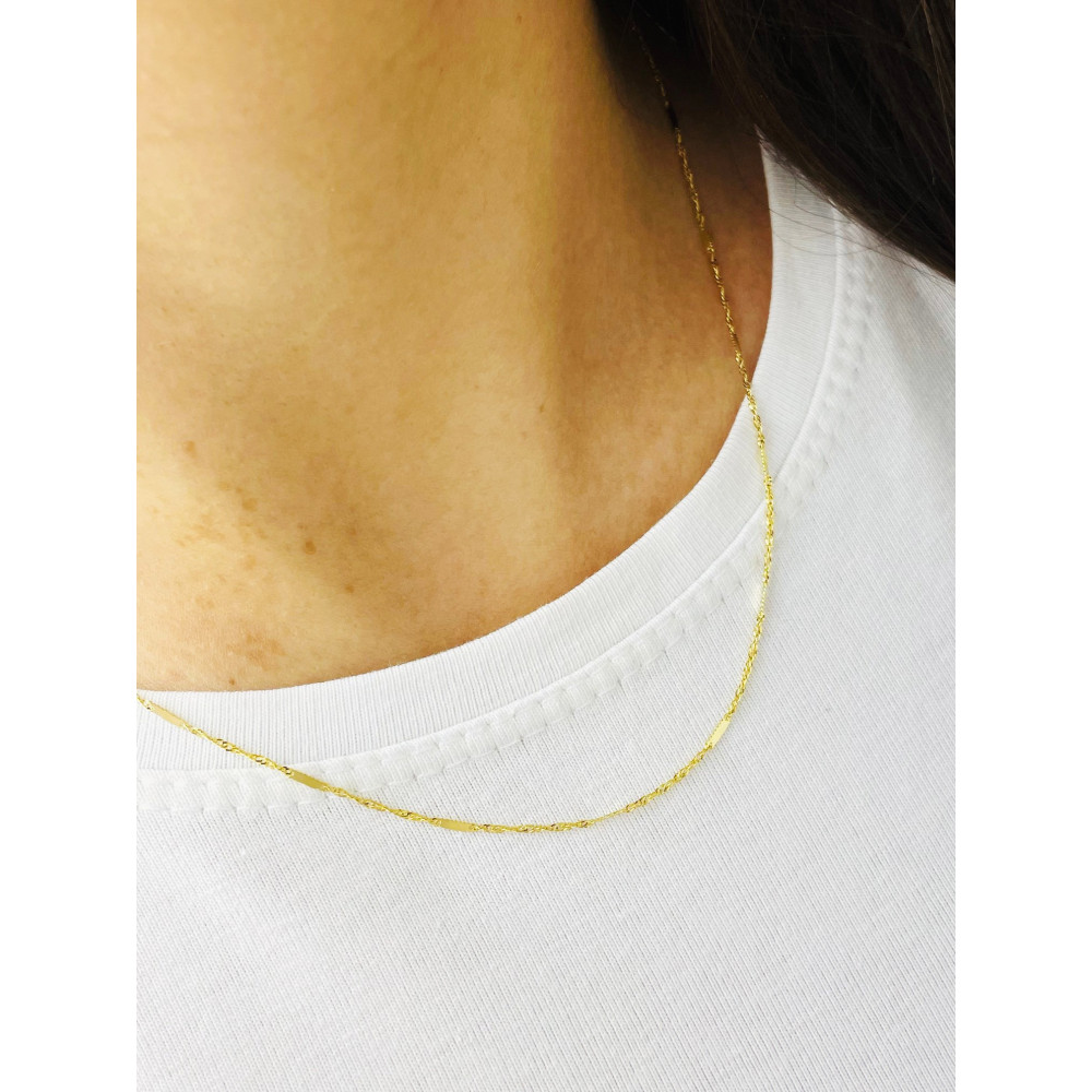 Goldkette Halskette Gelbgold Singapur Magic Platte