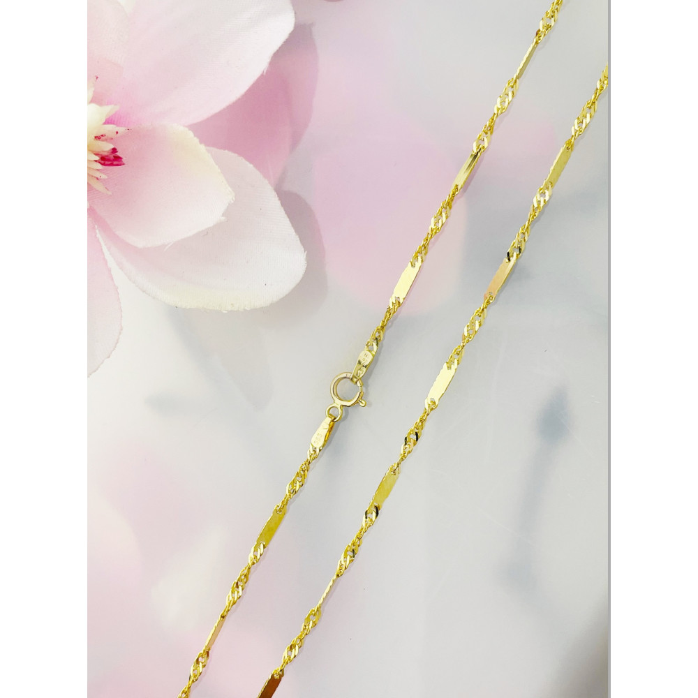 Goldkette Halskette Gelbgold Singapur Magic Platte 585er 14KT