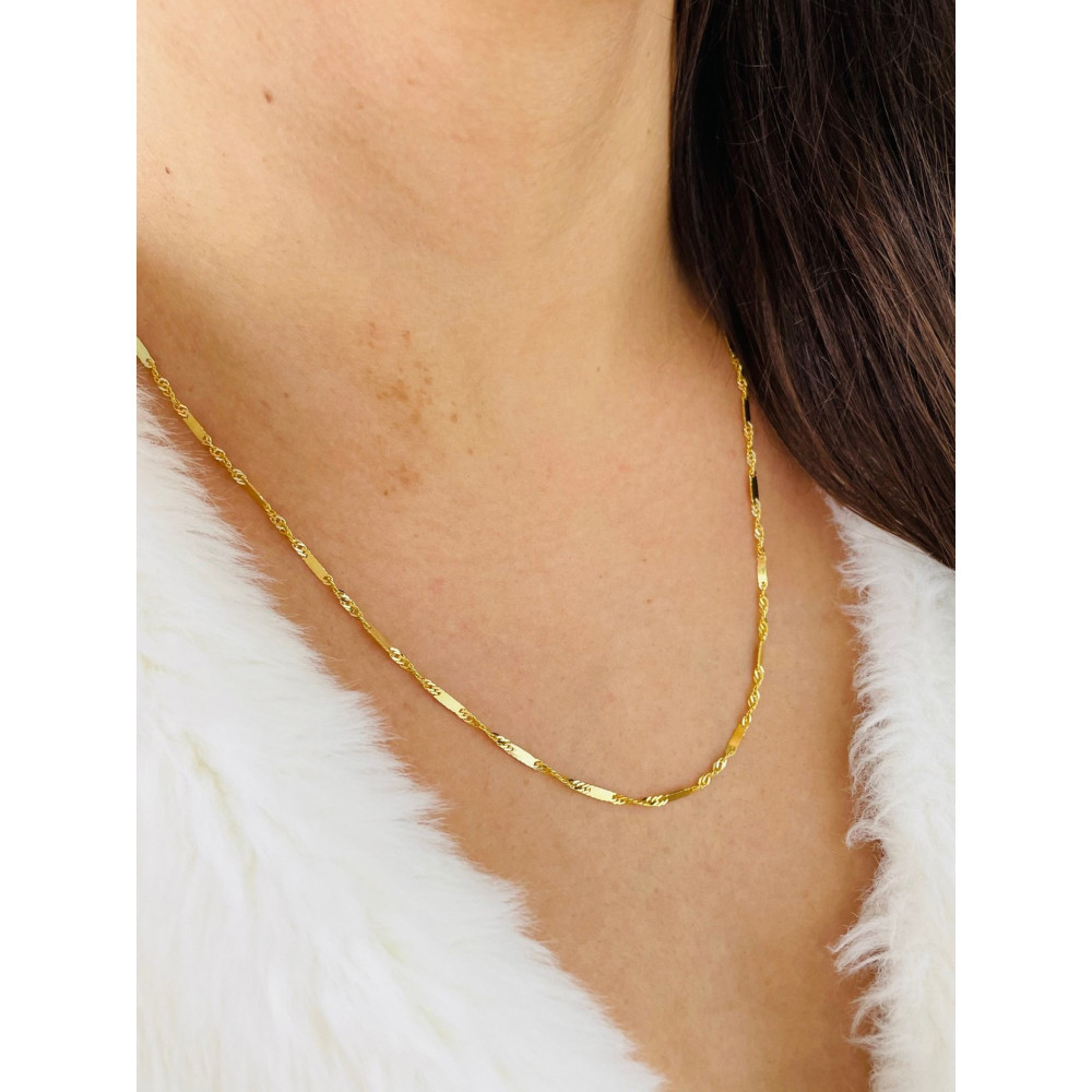 Goldkette Halskette Gelbgold Singapur Magic Platte 585er 14KT