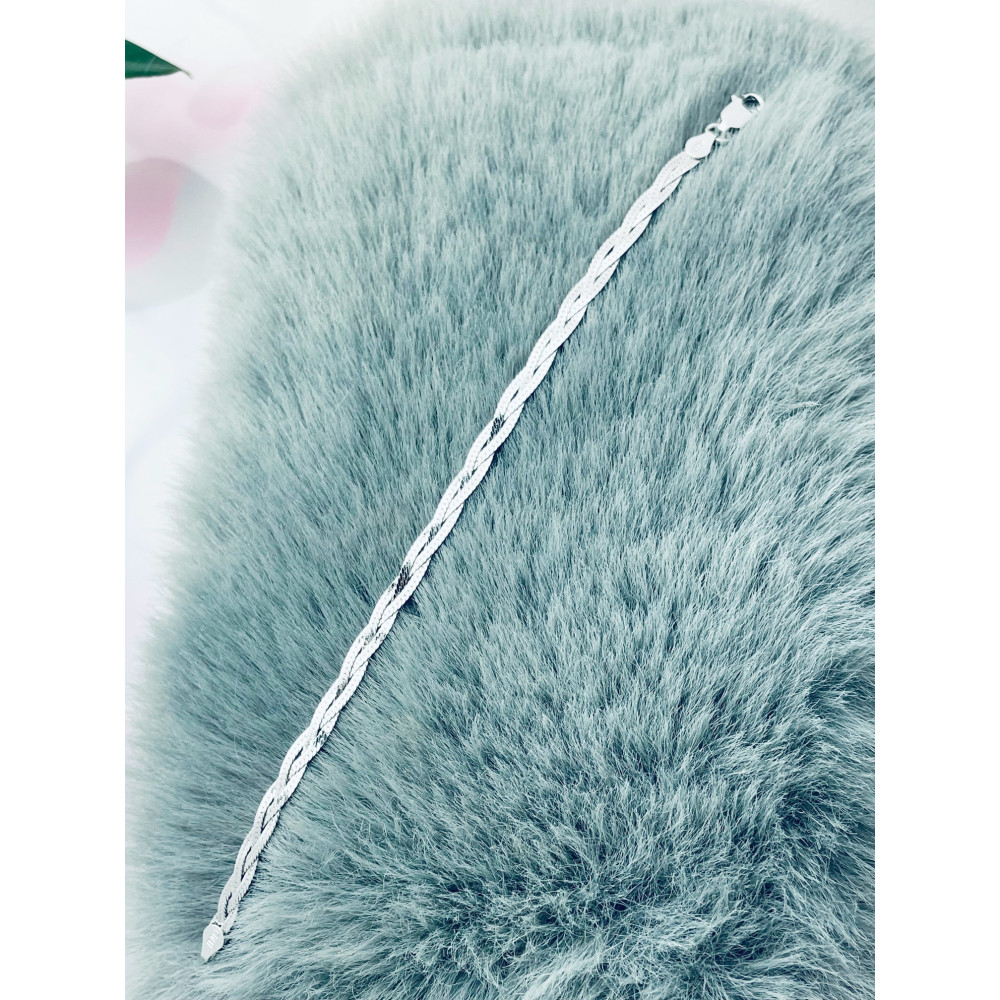 geflochtenes Silberarmband 925 Silber Damen Kinder