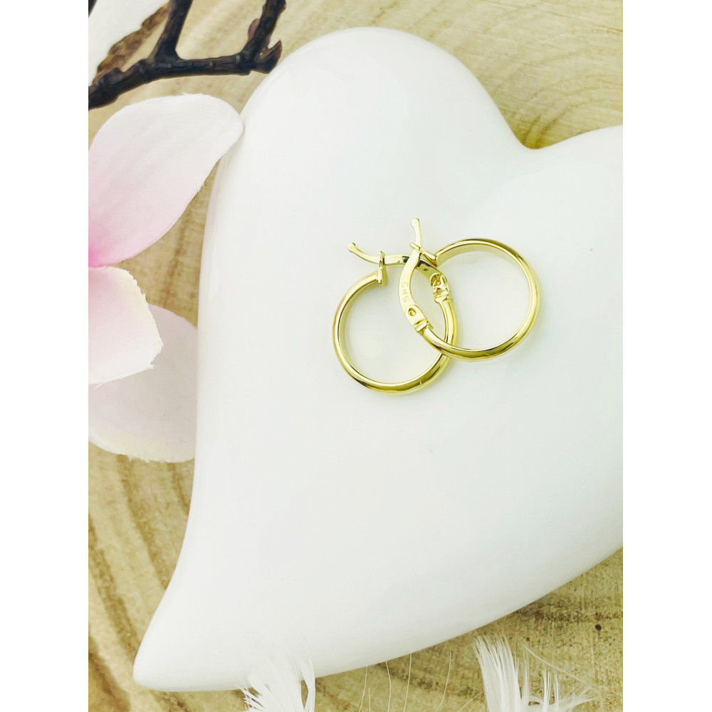 Kreis Creolen Ohrringe Ohrhänger Ohrstecker Ohrschmuck Paar Gelbgold 585er 14KT