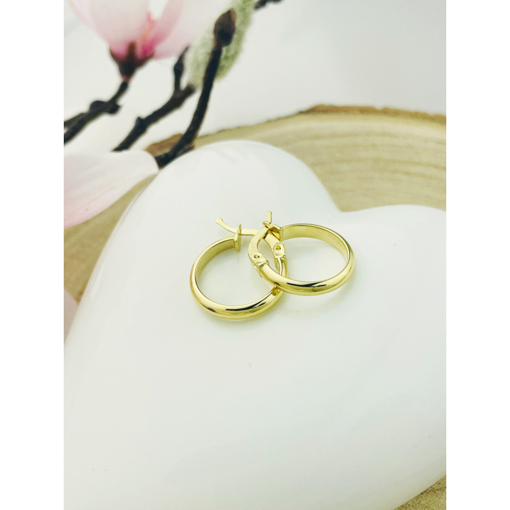 Złote kolczyki koła kółeczka gładkie polerowane