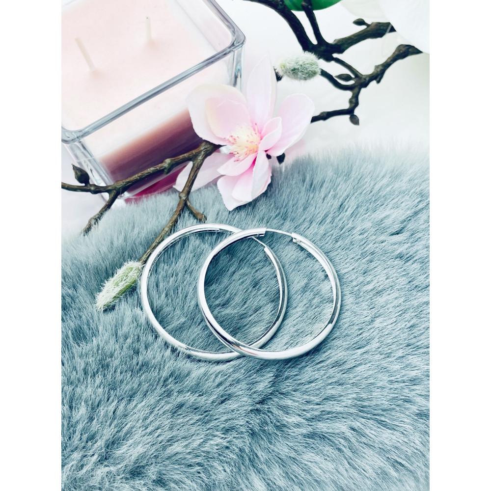 Silberne Ohrringe große Kreise