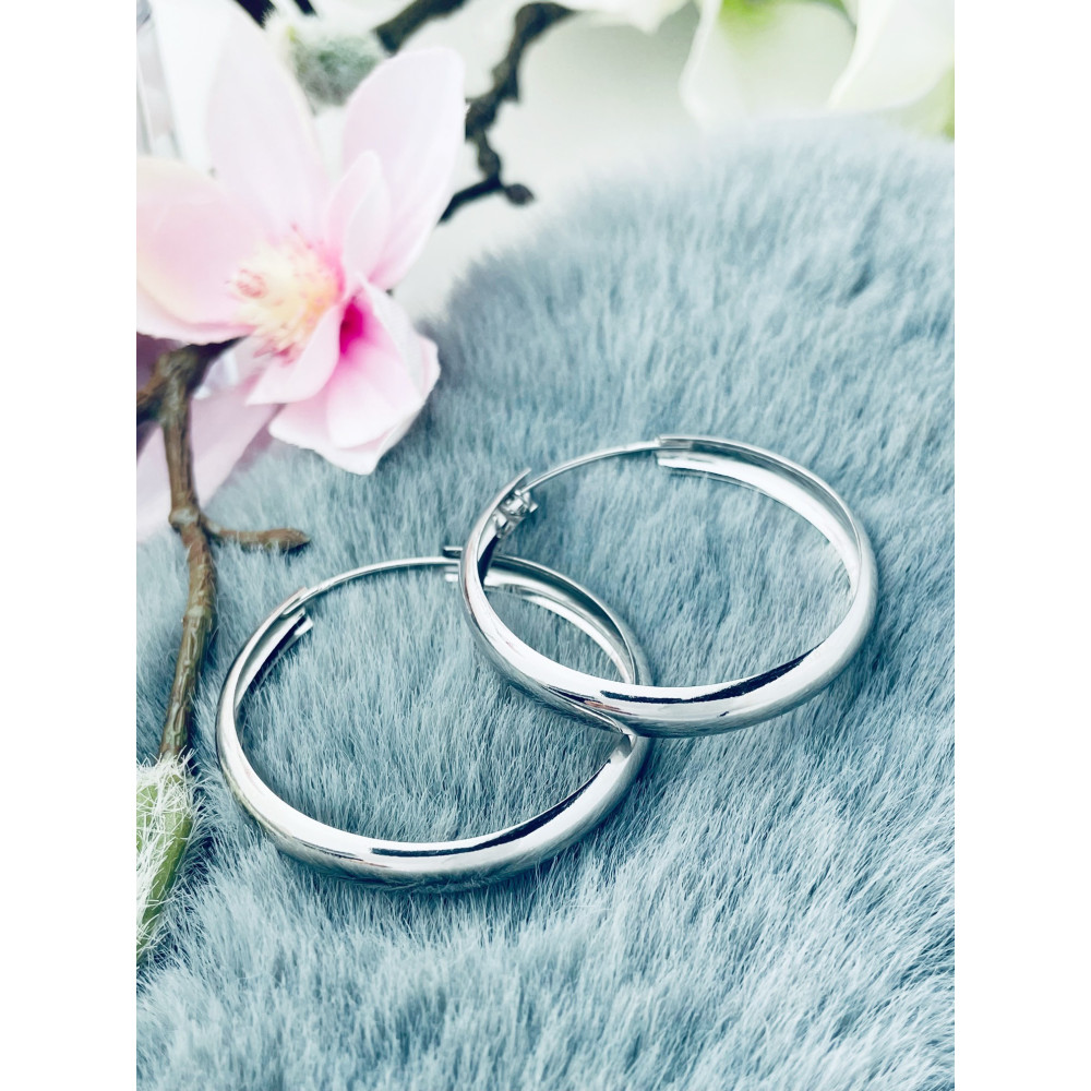 Silberne Ohrringe große Kreise