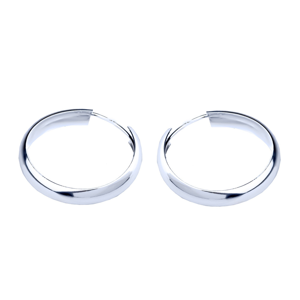 Srebrne kolczyki koła szerokie okręgi