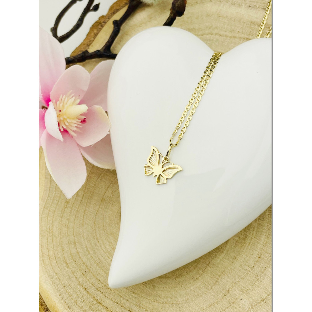 Anhänger Kettenanhänger Gelbgold Goldanhänger Schmetterling 585er 14KT