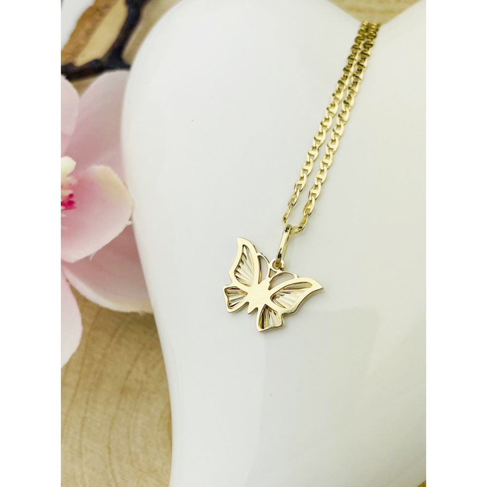 Anhänger Kettenanhänger Gelbgold Goldanhänger Schmetterling 585er 14KT