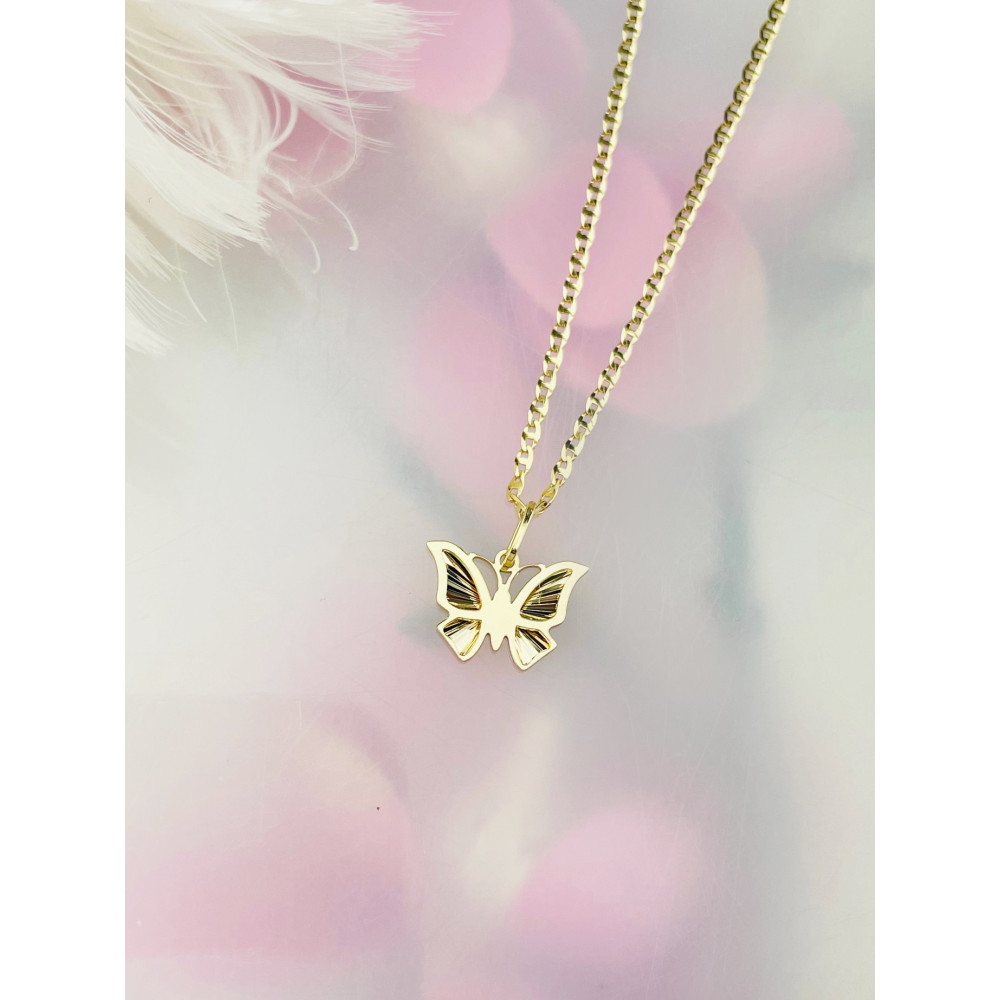 Anhänger Kettenanhänger Gelbgold Goldanhänger Schmetterling 585er 14KT