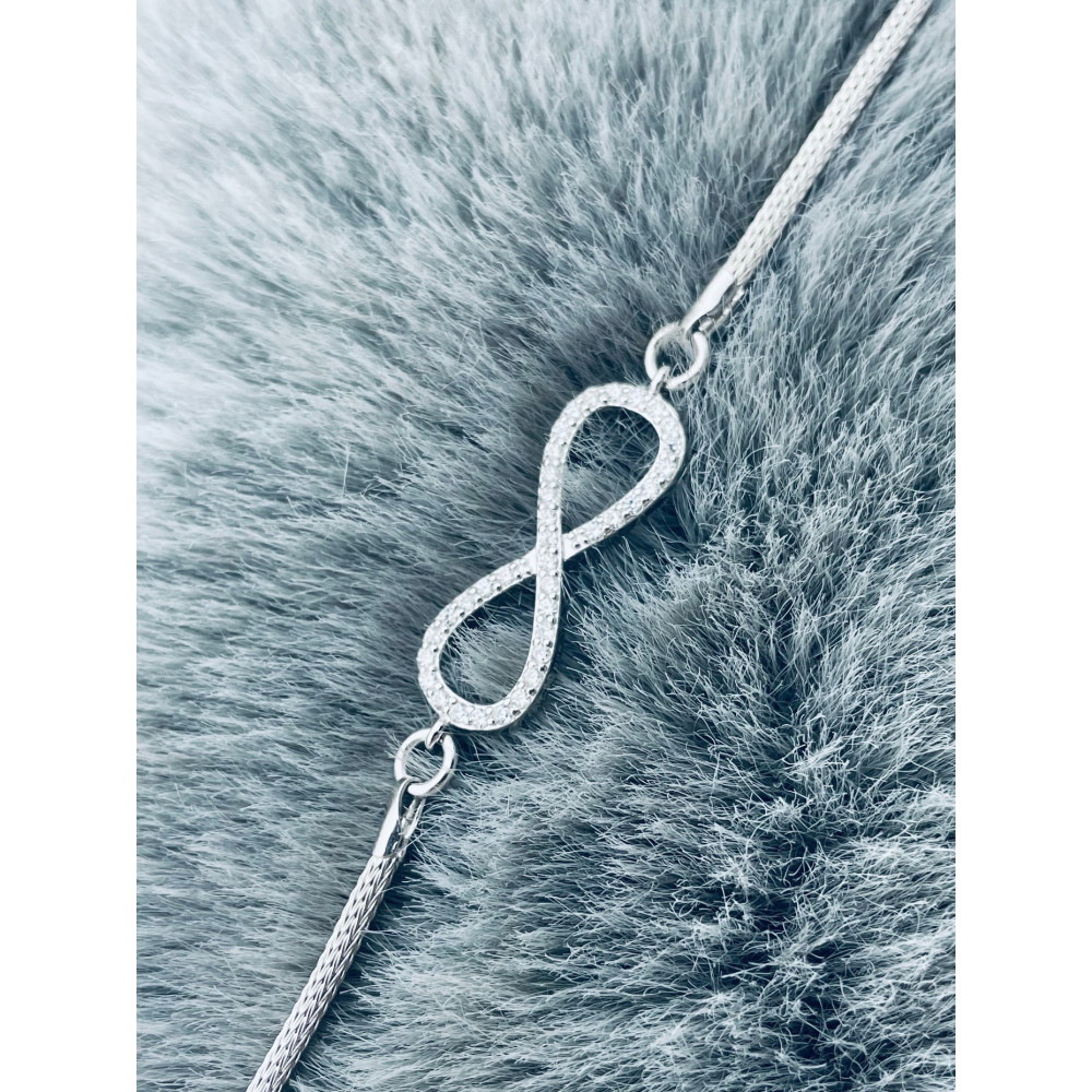 Infinity Armband 925 Silber mit Zirkonia Damen Kinder