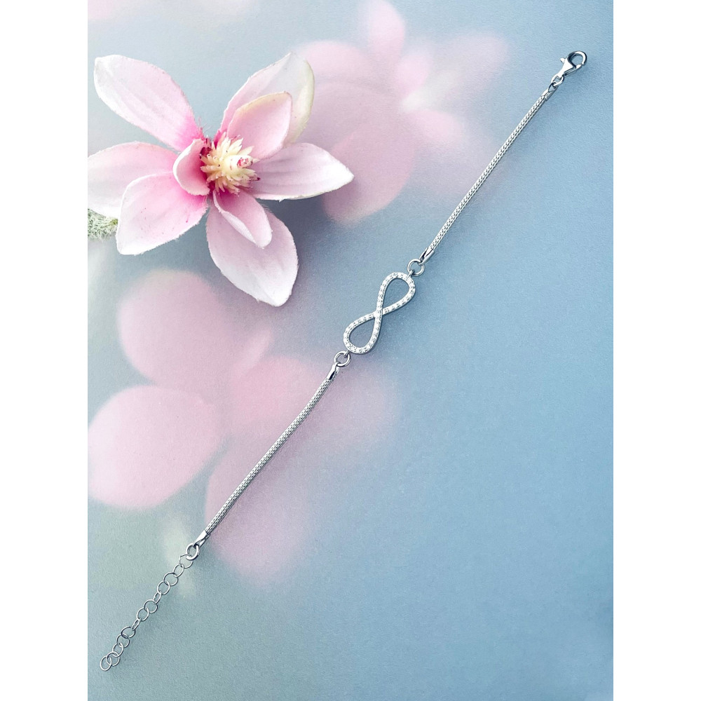 Infinity Armband 925 Silber mit Zirkonia Damen Kinder