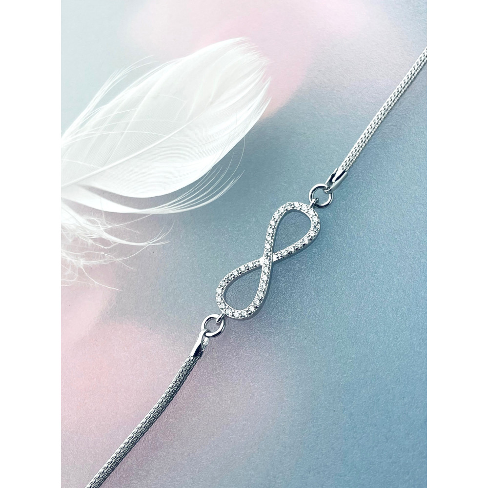 Infinity Armband 925 Silber mit Zirkonia Damen Kinder