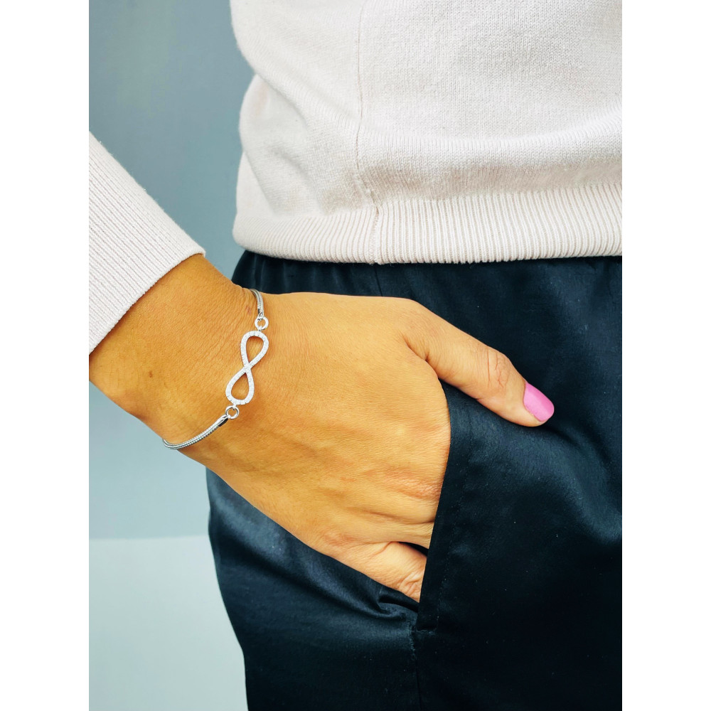 Infinity Armband 925 Silber mit Zirkonia Damen Kinder