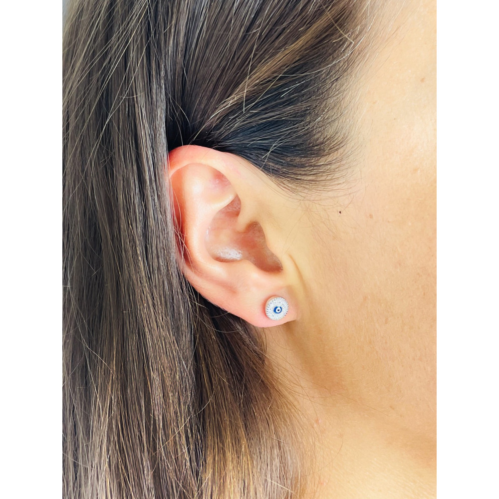 Kreis 925 Silber mit Zirkonia Ohrringe