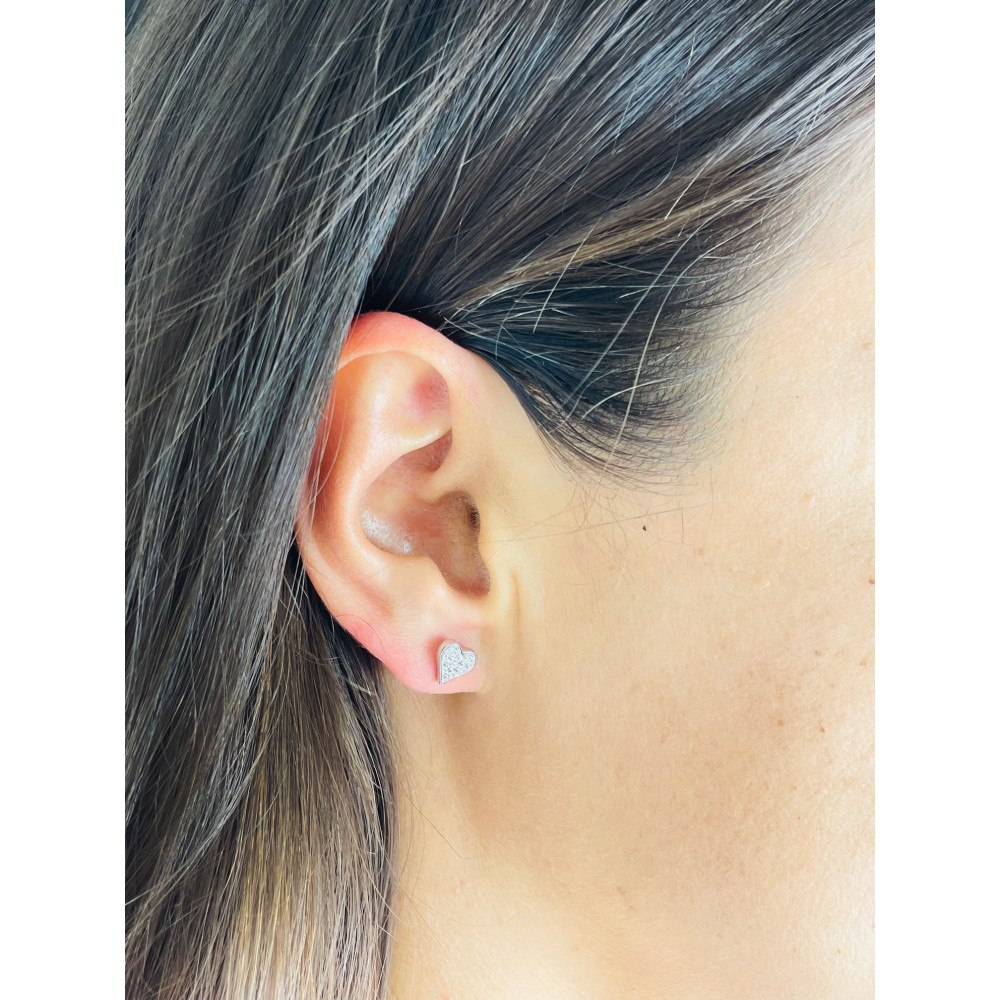 925 Silber Ohrringe mit Zirkonia Herz