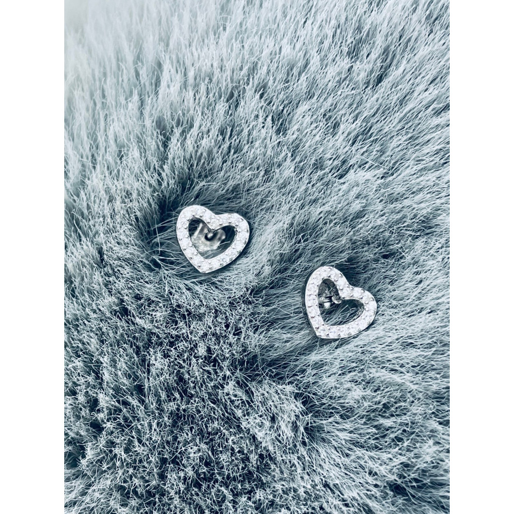 925 Silber Ohrringe mit Zirkonia Herz