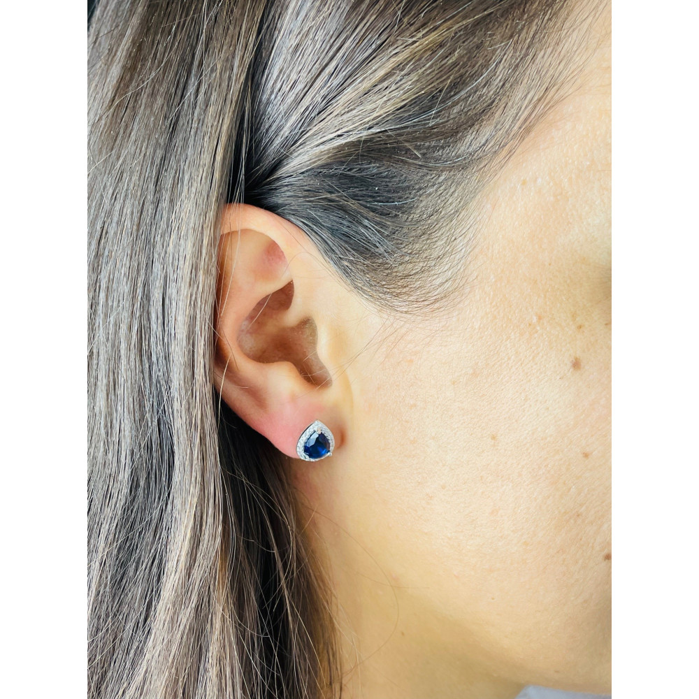 Träne 925 Silber Ohrringe mit Zirkonia