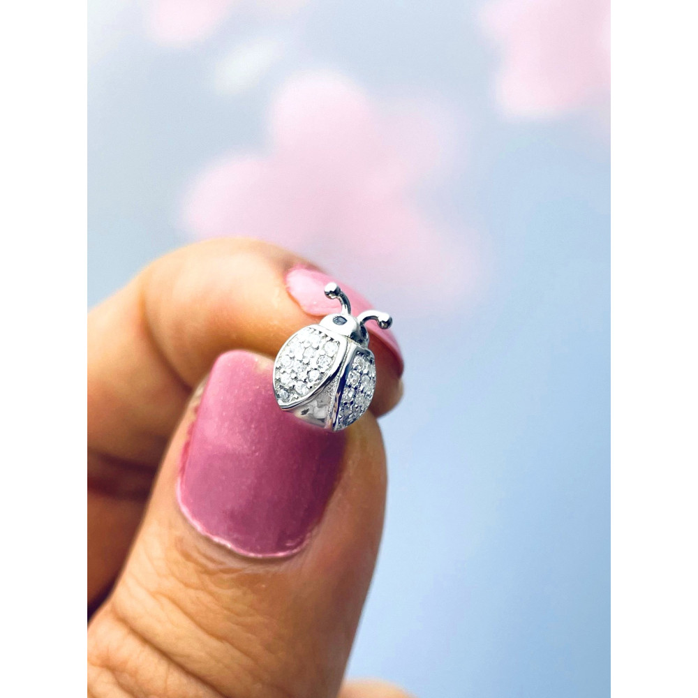 925 Silber Marienkäfer Ohrringe mit Zirkonia