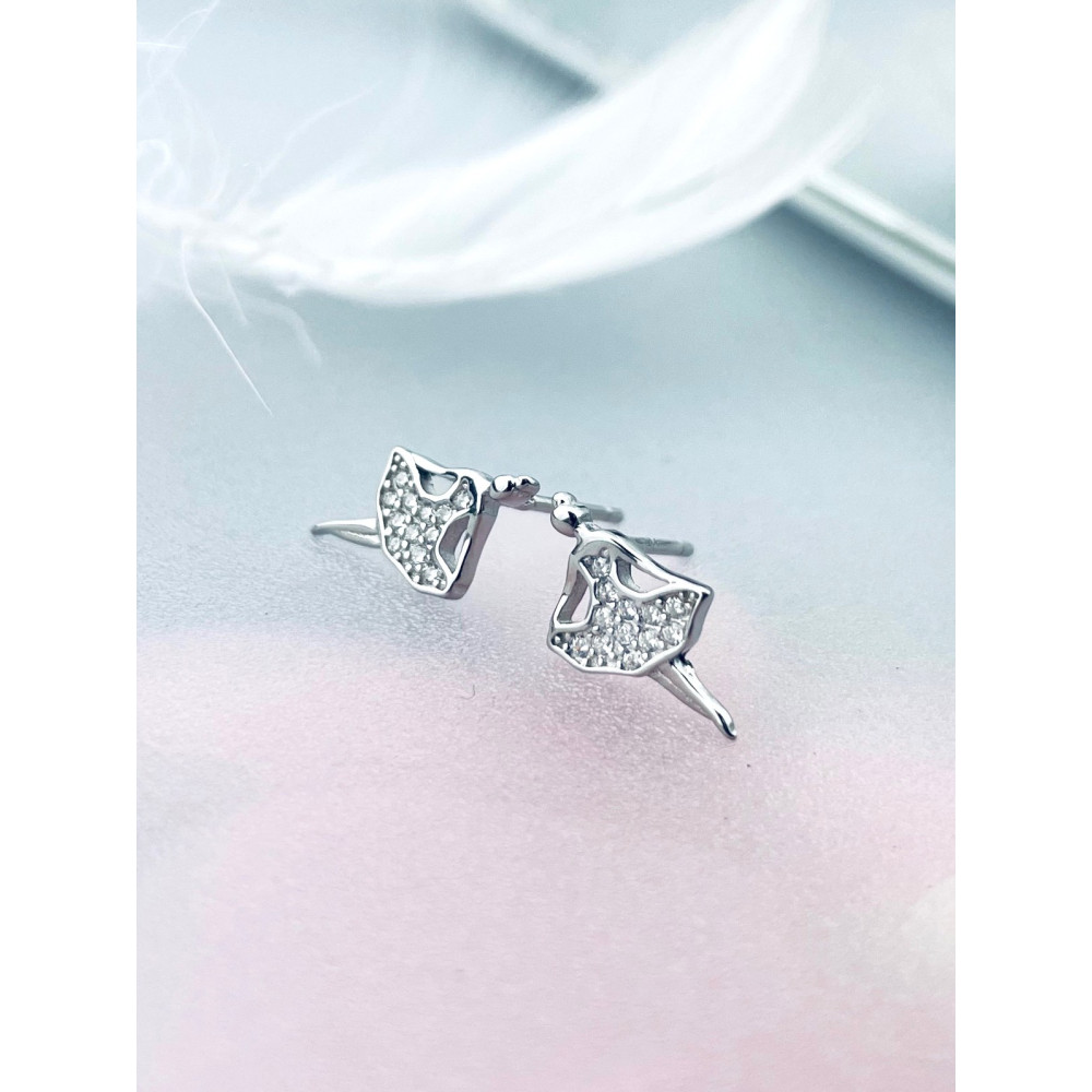 Ballerina 925 Silber Ohrringe mit Zirkonia