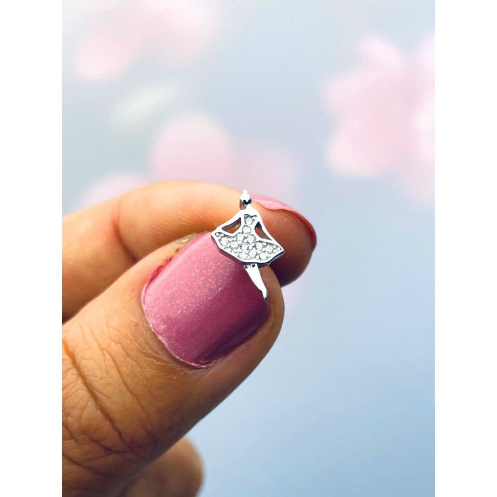 Ballerina 925 Silber Ohrringe mit Zirkonia