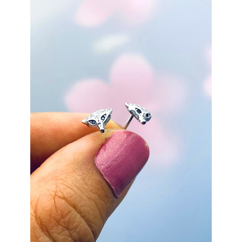 925 Silber Fuchs Ohrringe mit Zirkonia