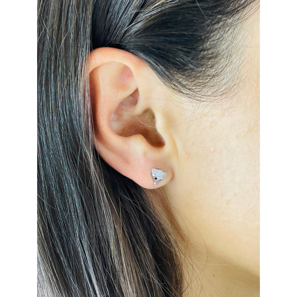925 Silber Fuchs Ohrringe mit Zirkonia