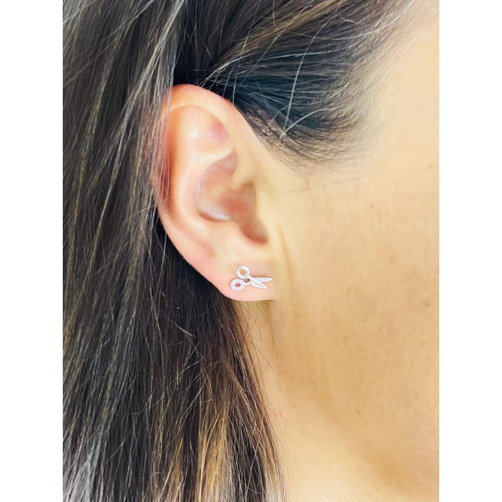 925 Silber Schere Ohrringe mit Zirkonia