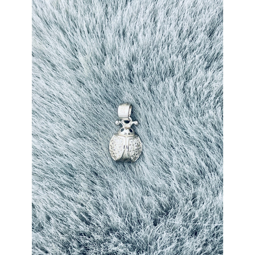 925 Silber Damen Medaillon Anhänger Marienkäfer mit Zirkonia