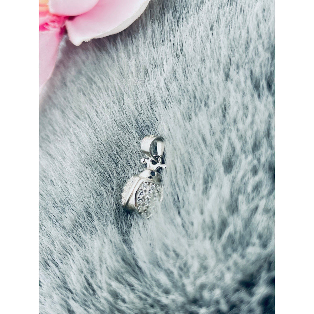 925 Silber Damen Medaillon Anhänger Marienkäfer mit Zirkonia
