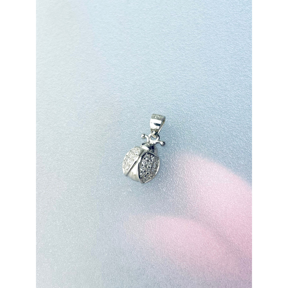 925 Silber Damen Medaillon Anhänger Marienkäfer mit Zirkonia