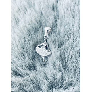 Ballerina 925 Silber Damen Medaillon Anhänger mit Zirkonia