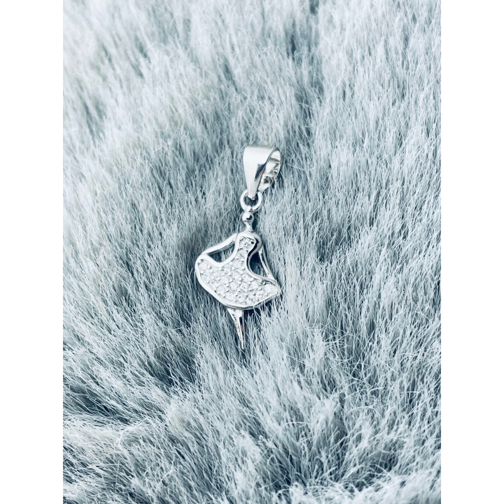 Ballerina 925 Silber Damen Medaillon Anhänger mit Zirkonia