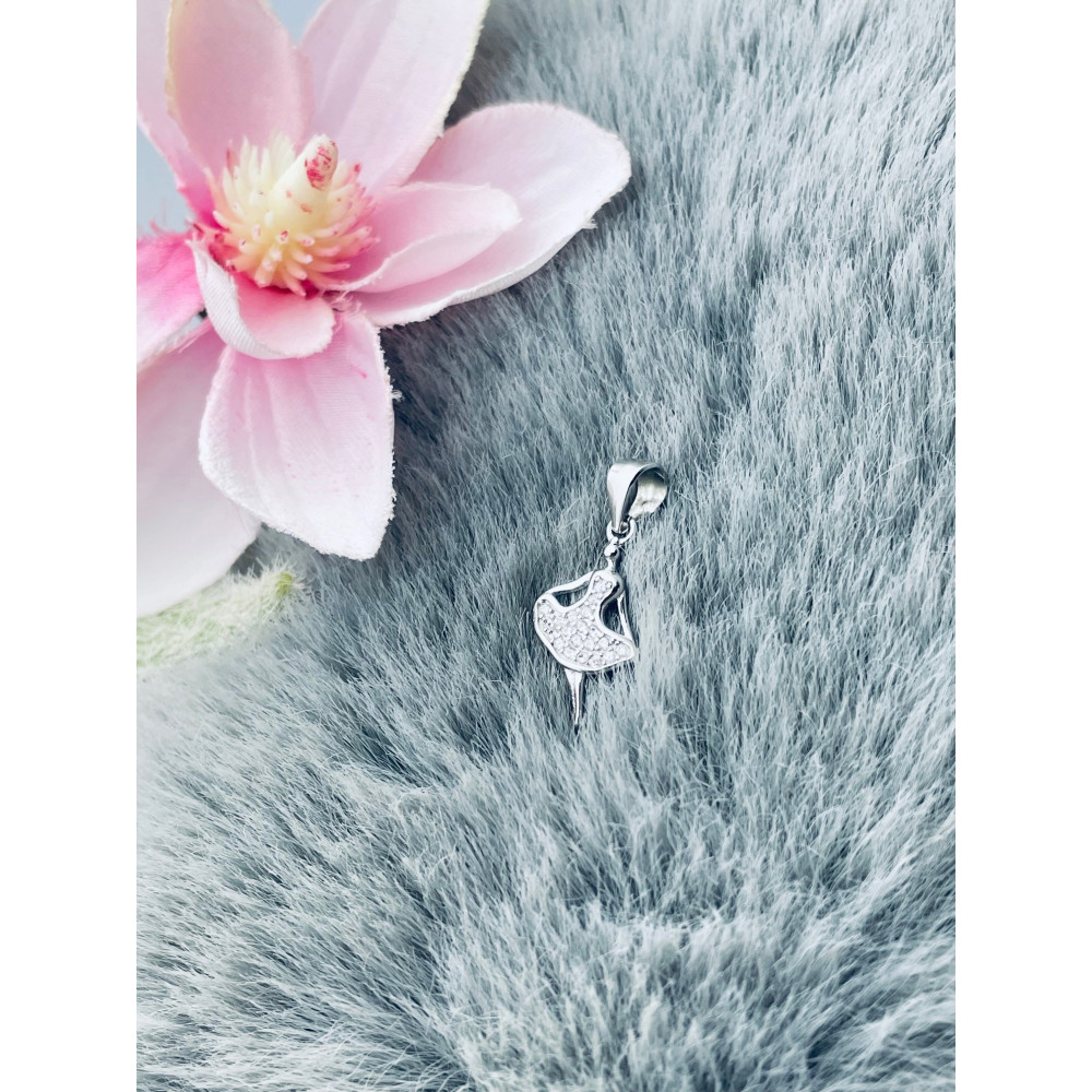 Ballerina 925 Silber Damen Medaillon Anhänger mit Zirkonia