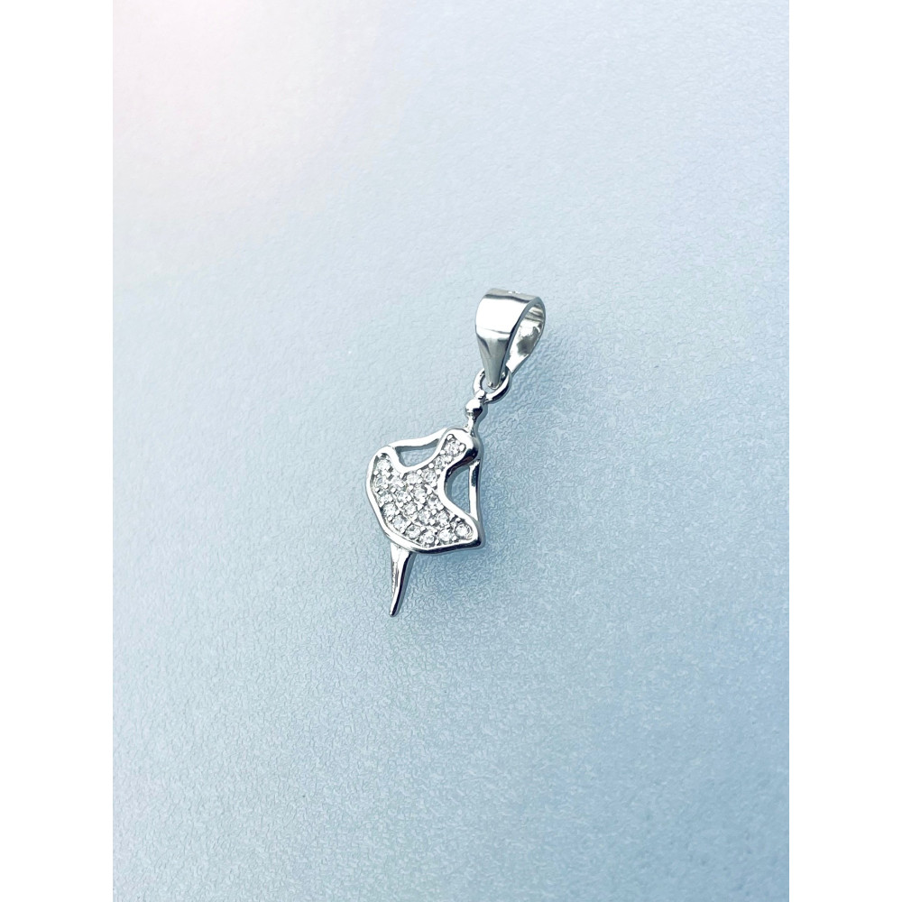 Ballerina 925 Silber Damen Medaillon Anhänger mit Zirkonia