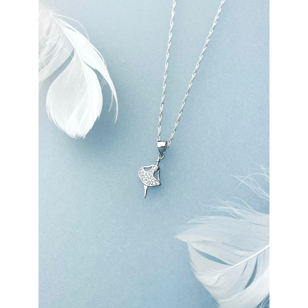 Ballerina 925 Silber Damen Medaillon Anhänger mit Zirkonia