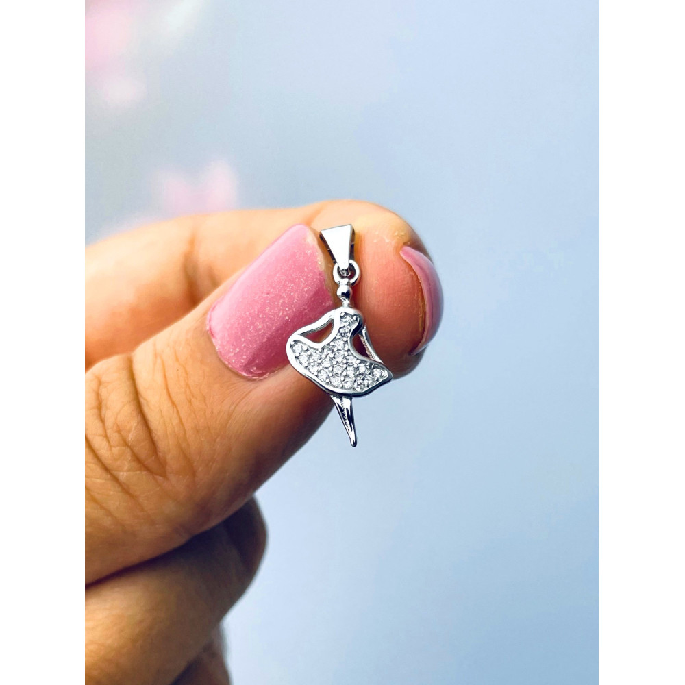 Ballerina 925 Silber Damen Medaillon Anhänger mit Zirkonia