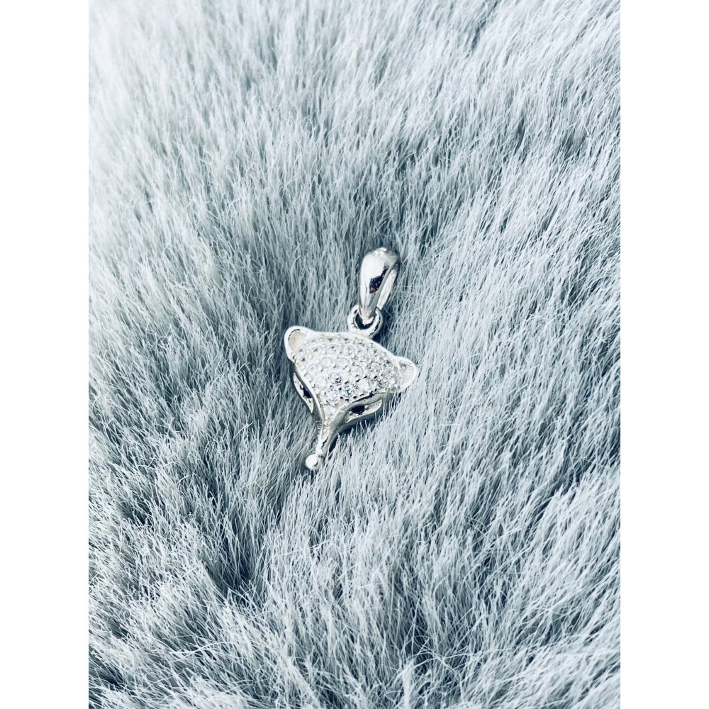 Fuchs 925 Silber Damen Medaillon Anhänger mit Zirkonia