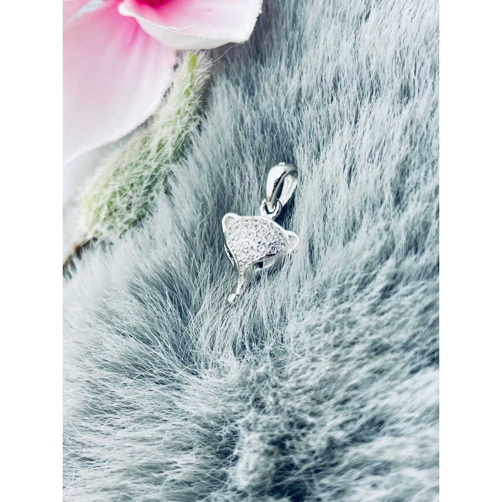 Fuchs 925 Silber Damen Medaillon Anhänger mit Zirkonia