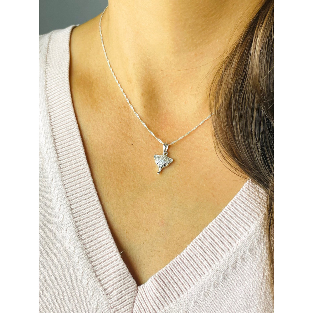 Fuchs 925 Silber Damen Medaillon Anhänger mit Zirkonia